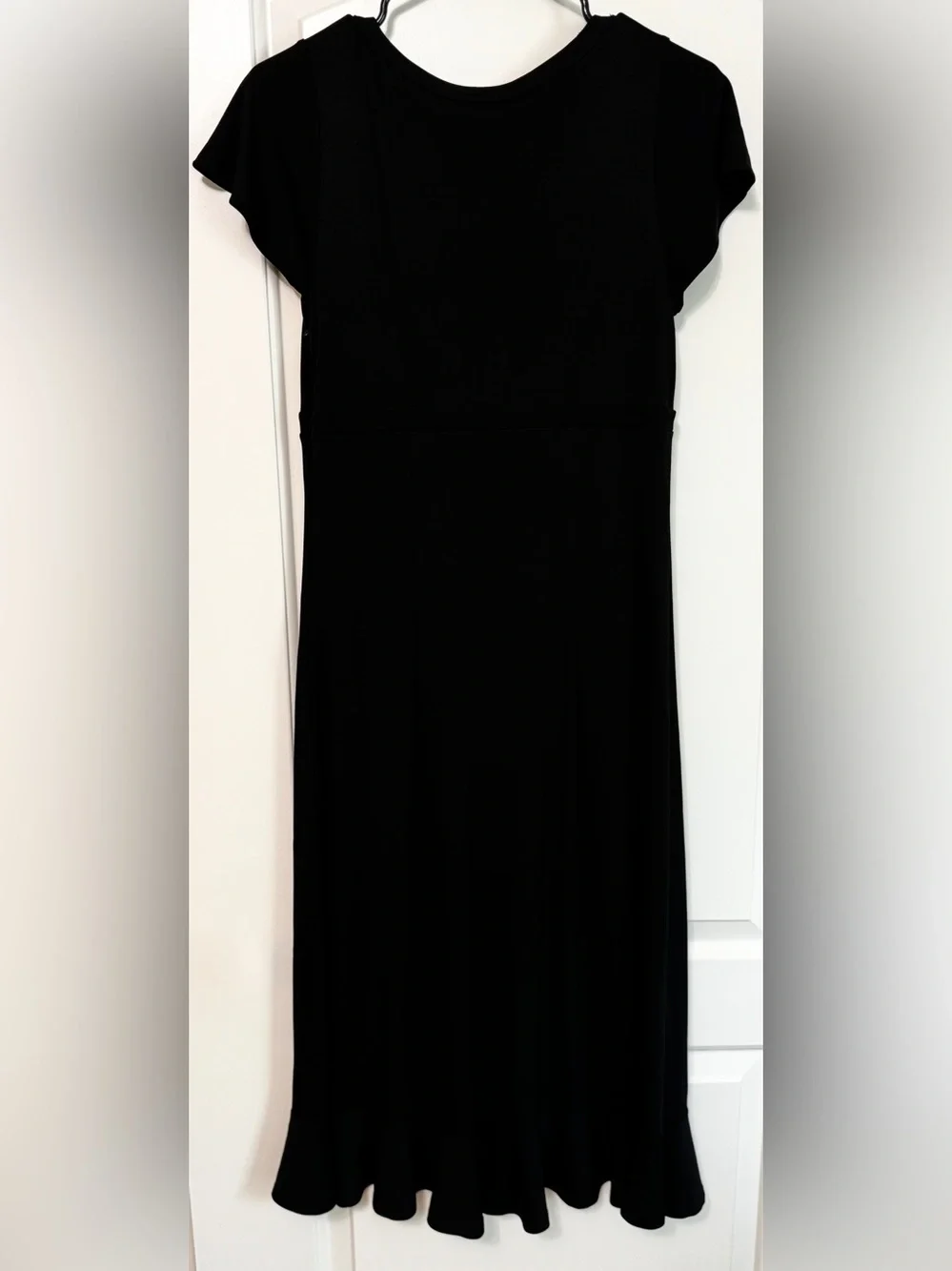 ann taylor loft midi dress Black Polka Dot Mesh Ruffles Long Sleeve Sweater  Brie plans follow Ann Taylor LOFT Striped Ruffle